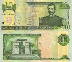 *10 Pesos Oro Dominikánska Rep. 2000, P159a UNC - Kliknutím na obrázok zatvorte -